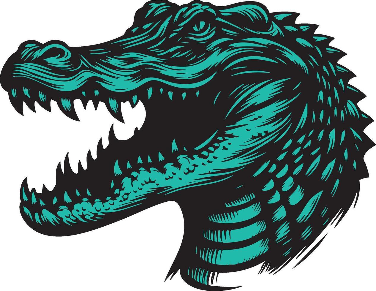 Angry Alligator Showing Aggression and Power vector