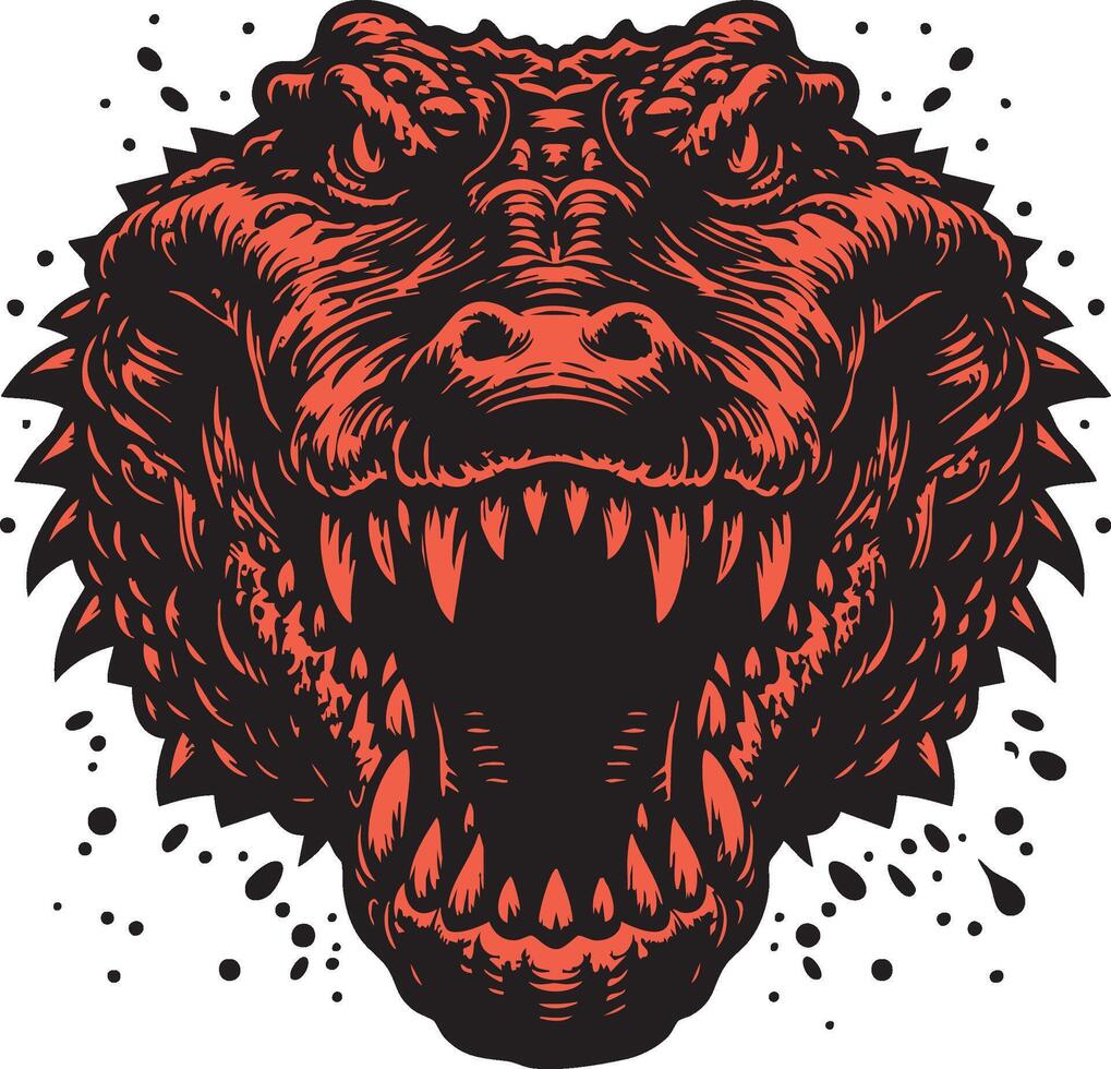 Powerful Alligator Showing Teeth and Aggression vector