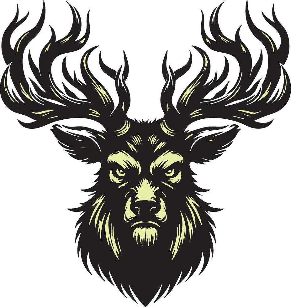 Predator Deer Illustration Showcasing Wild Strength vector