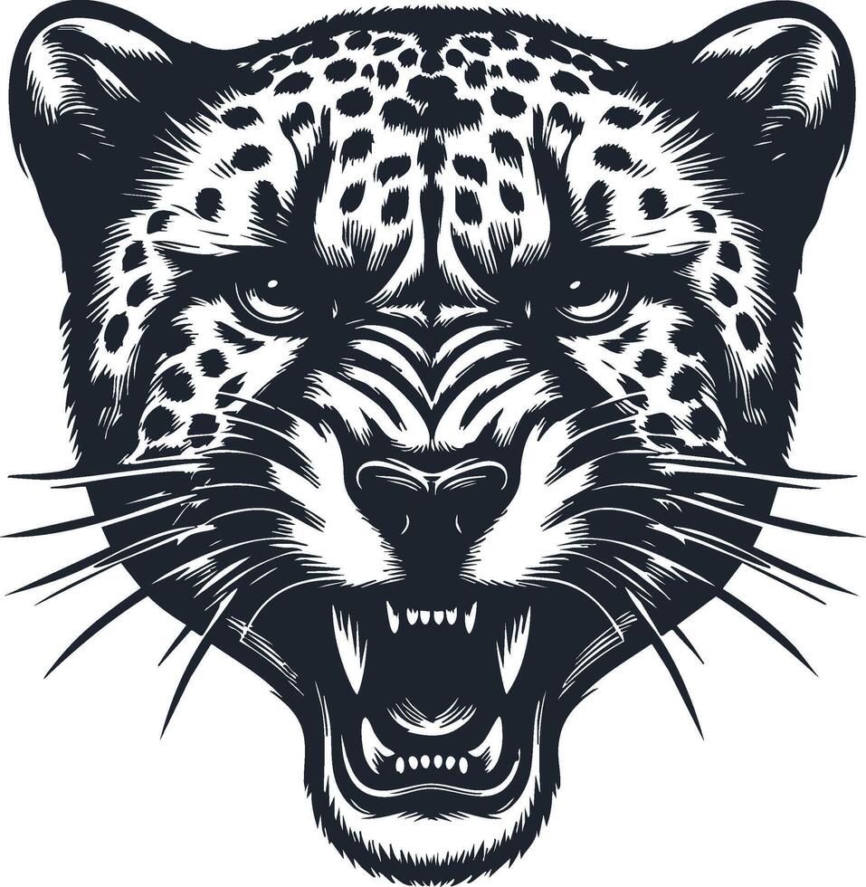 Wild Cheetah Artwork Depicting Aggression vector