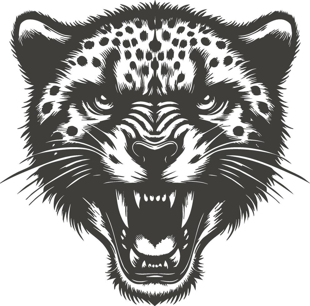 Aggressive Cheetah Depiction with Intense Details vector