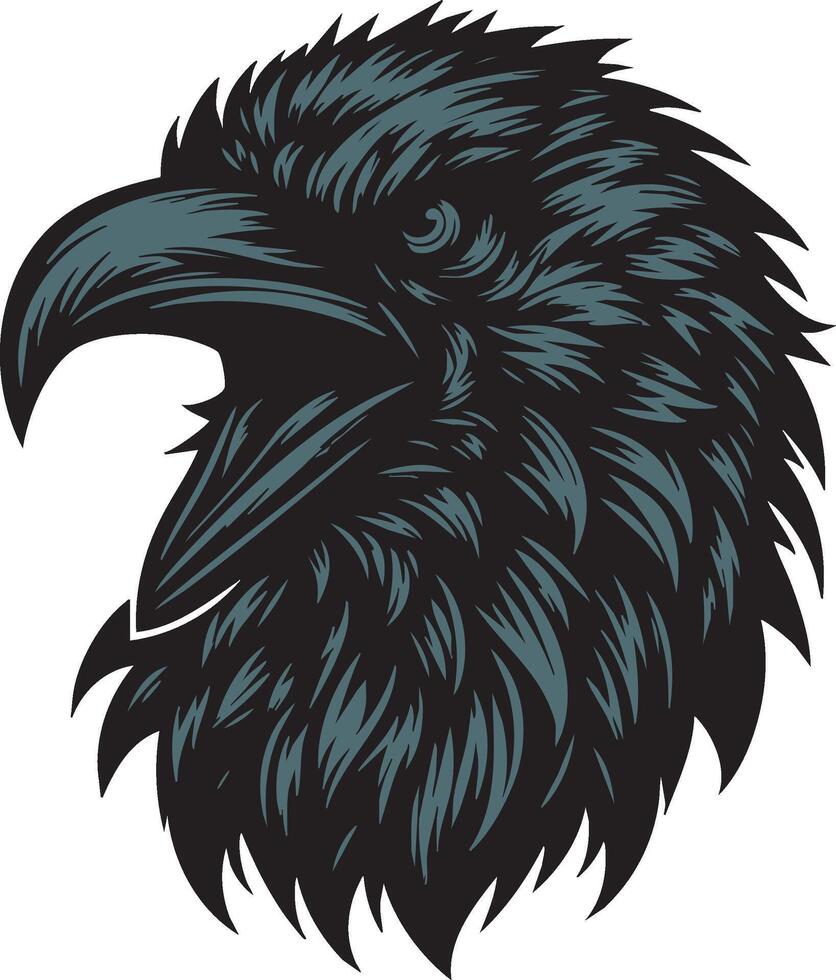 Wild Crow Artwork Showcasing a Fierce Look vector