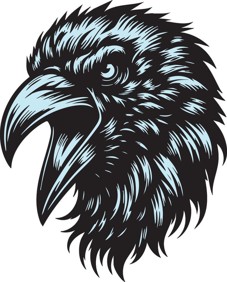 Crow in Attack Mode with a Menacing Gaze vector