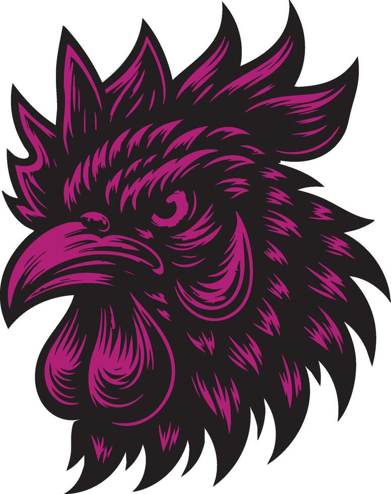 Aggressive Chicken Depiction for Unique Themes vector