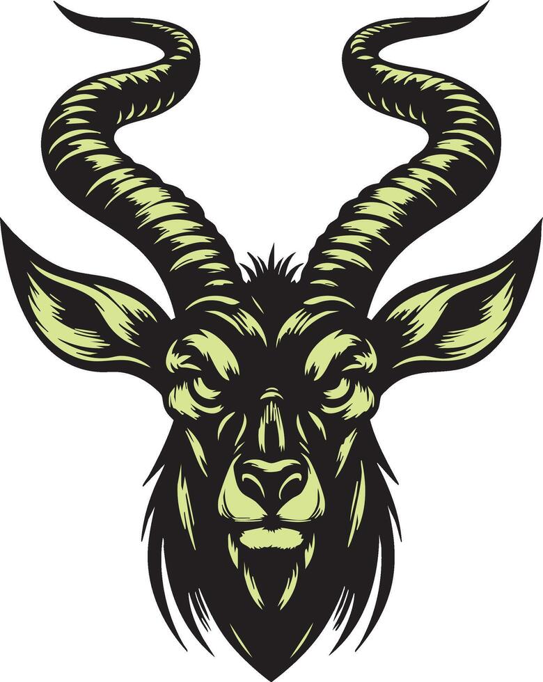 Intense Antelope Face in Attack Mode vector