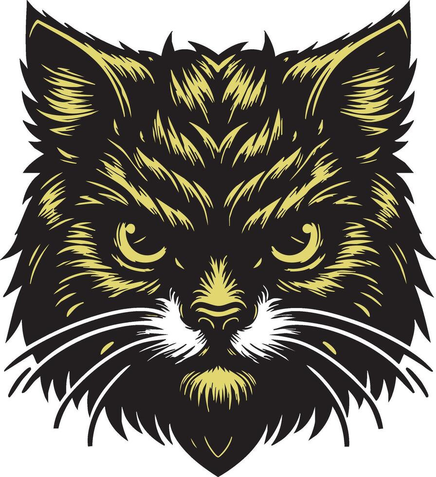 Aggressive Feline Illustration for Wildlife Themes vector