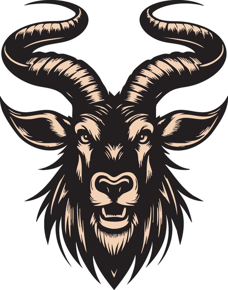 Angry Antelope Showing Teeth and Aggression vector