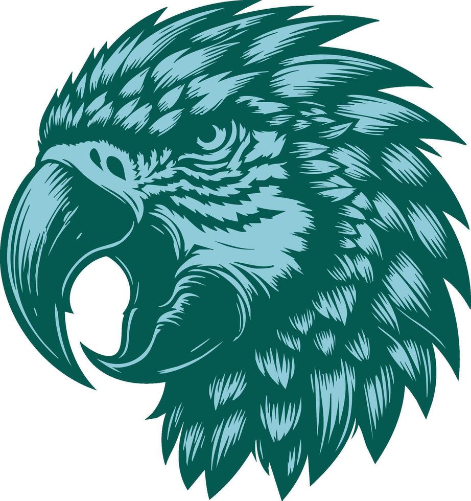 Parrot Head in Defensive Stance with Threatening Look vector