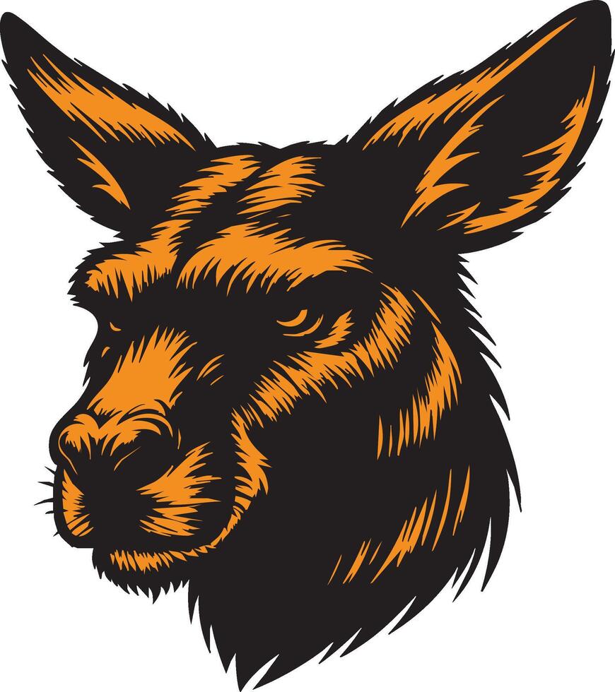 Aggressive Marsupial Kangaroo with Bared Teeth vector