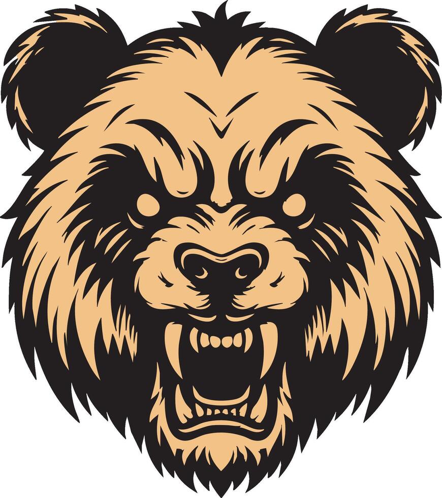 Ferocious Panda Head with Intense Gaze vector