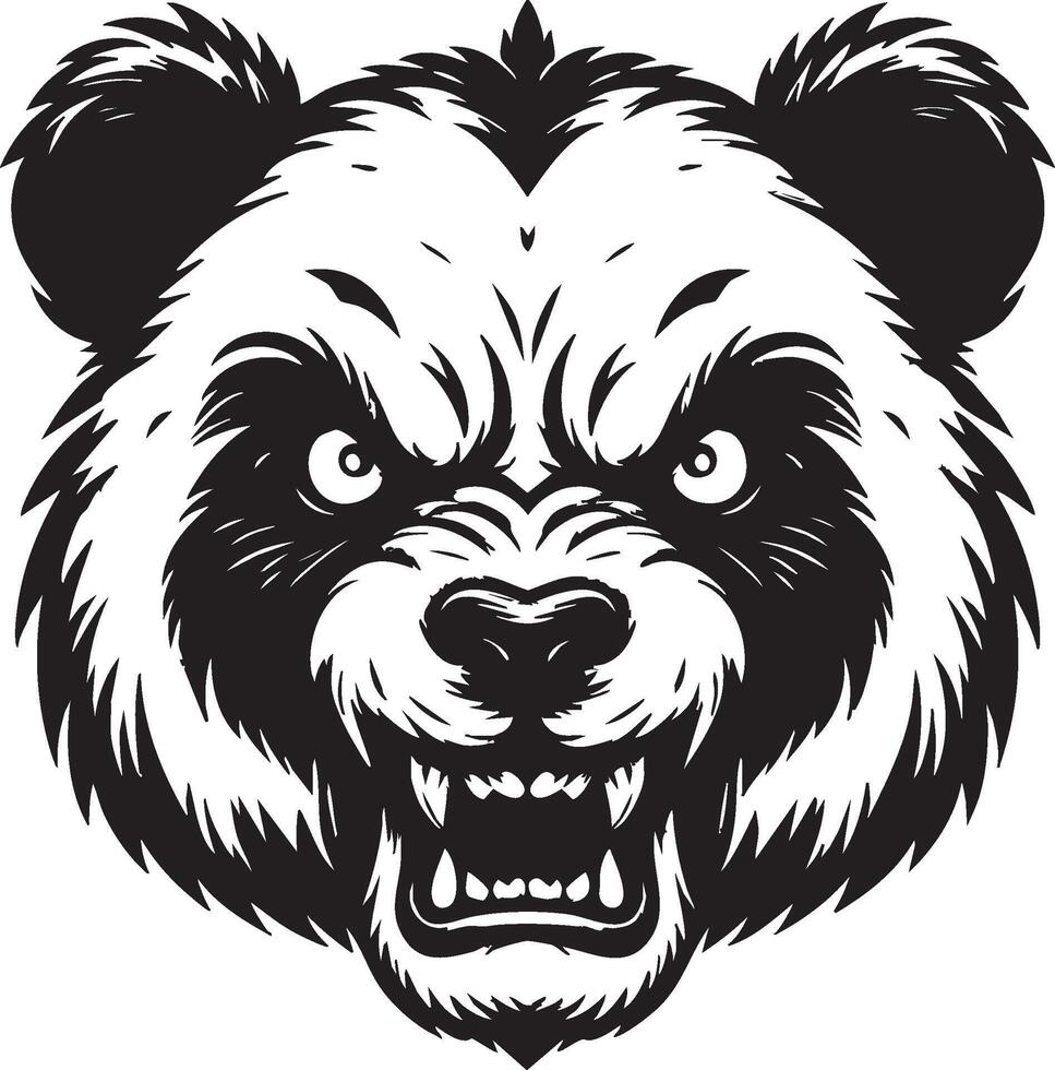 Wild Panda with Threatening Look and Powerful Stance vector