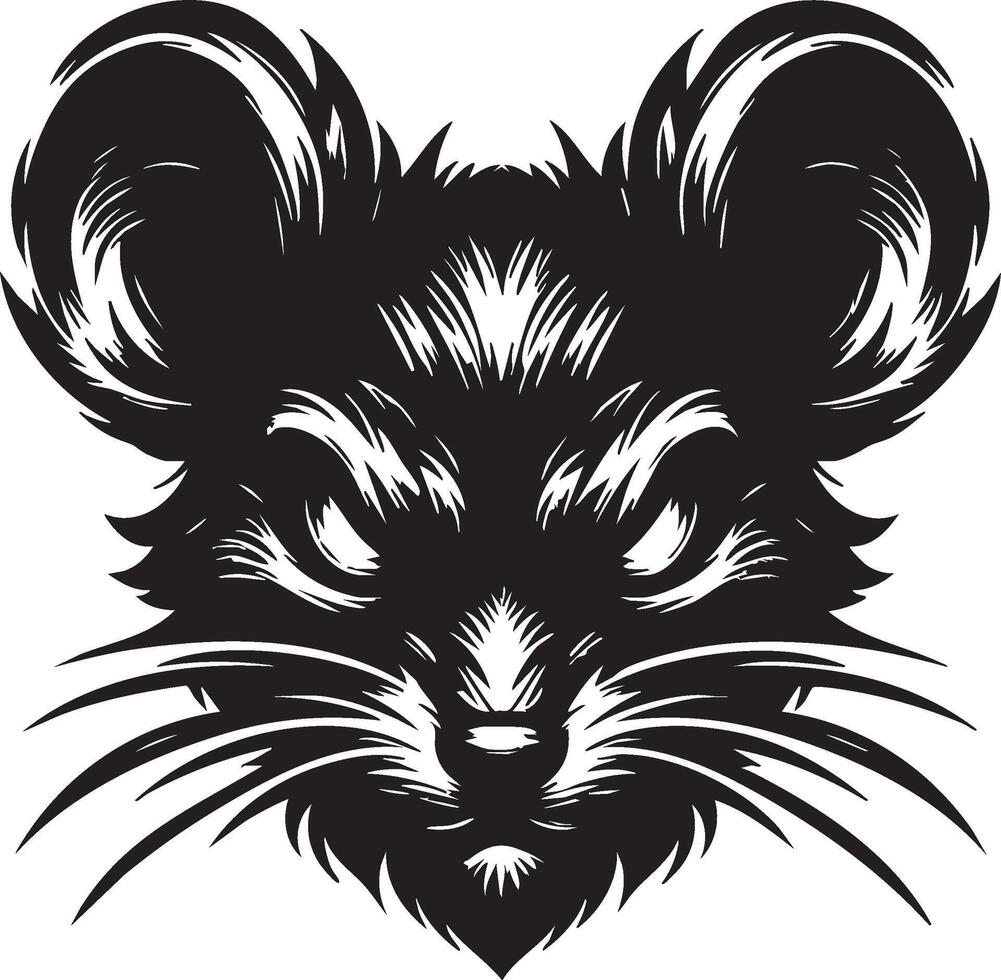 Angry Mouse Face Showing Aggression and Intense Look vector
