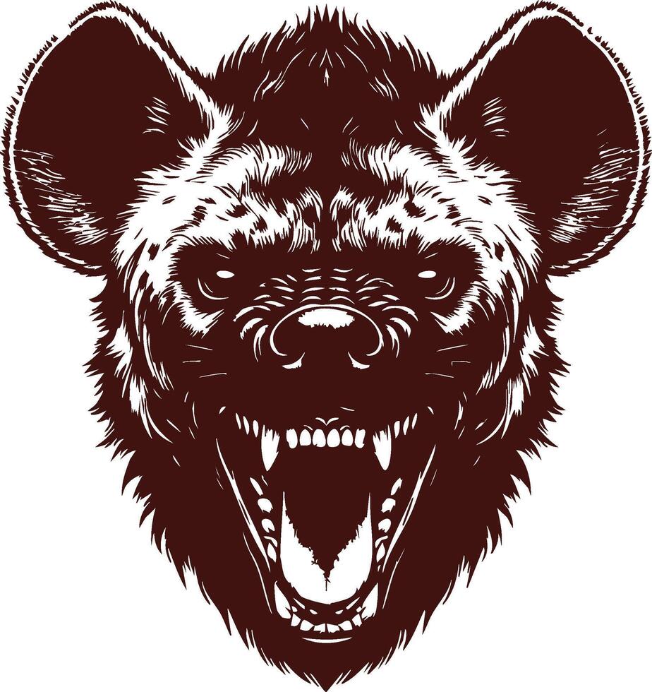 Angry Hyena with Sharp Teeth and Menacing Stare vector