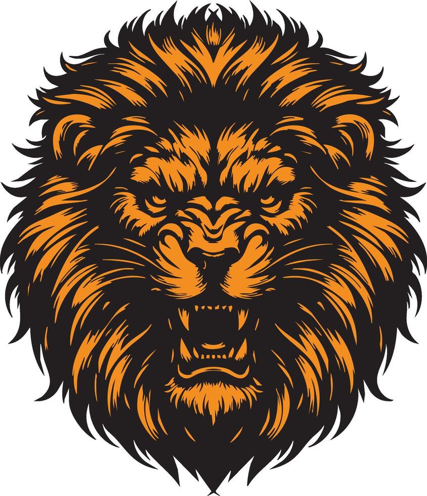 Majestic Lion Showing Intense Aggression and Rage vector