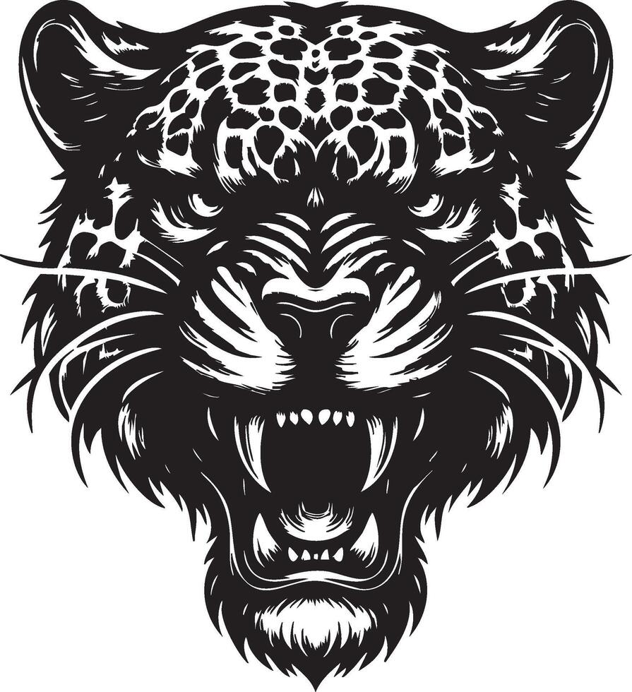 Intense and Fierce Jaguar Head Close-Up vector