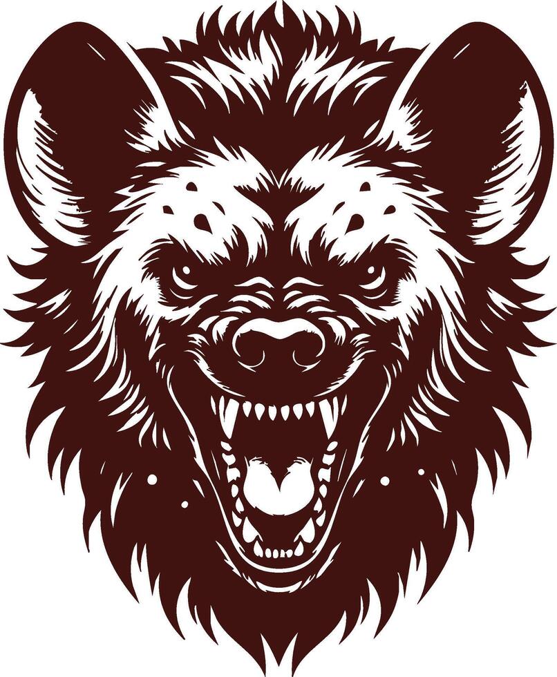 Wild Hyena with Intense and Furious Look vector