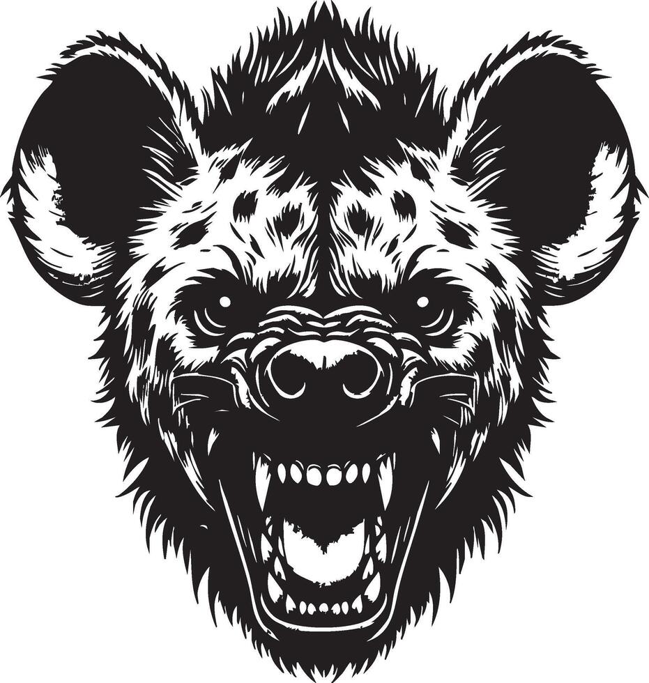 Dangerous Hyena Head Illustration with Wild Eyes vector
