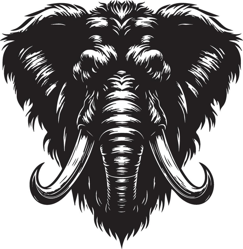Fierce Elephant Depiction with Snarling Face vector