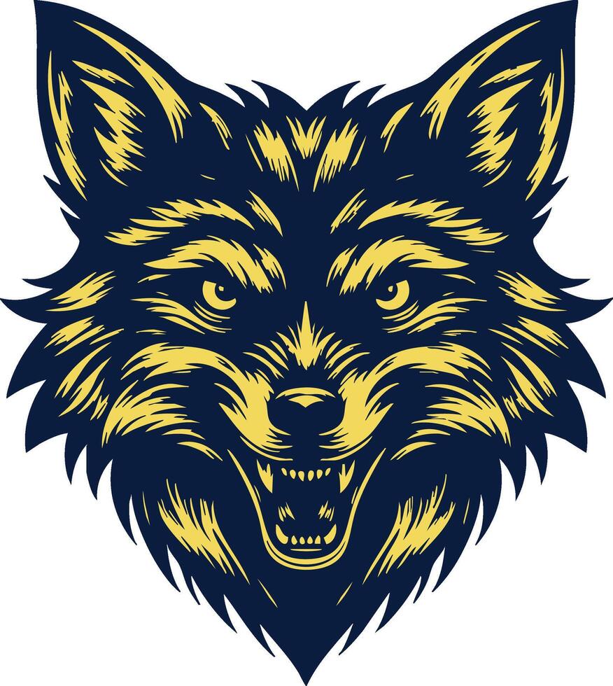 Wild Fox Expression with Furious Gaze vector