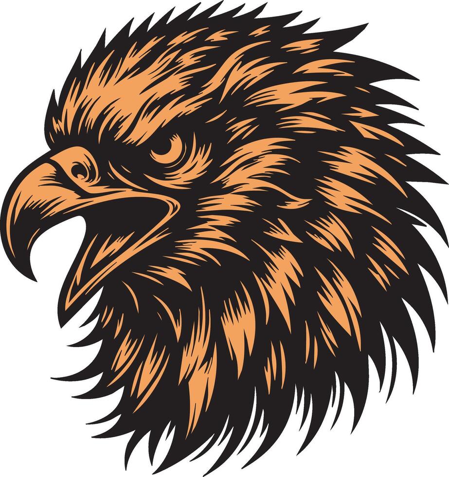 Fierce Bird of Prey in Dynamic Pose vector