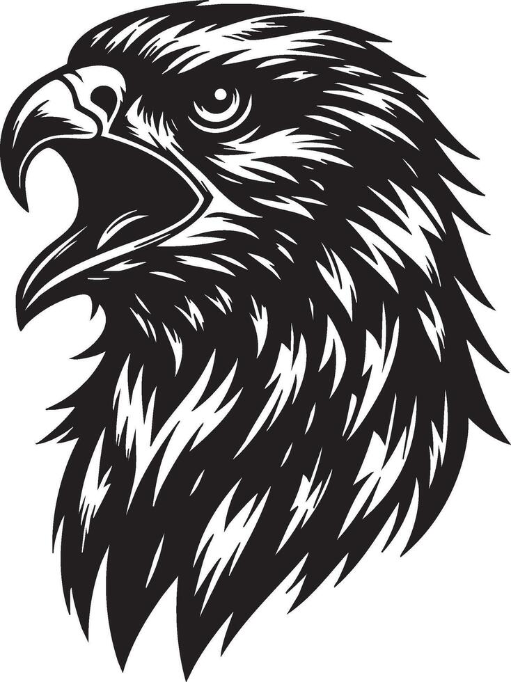 Angry Falcon Face Design for Bold Artwork vector