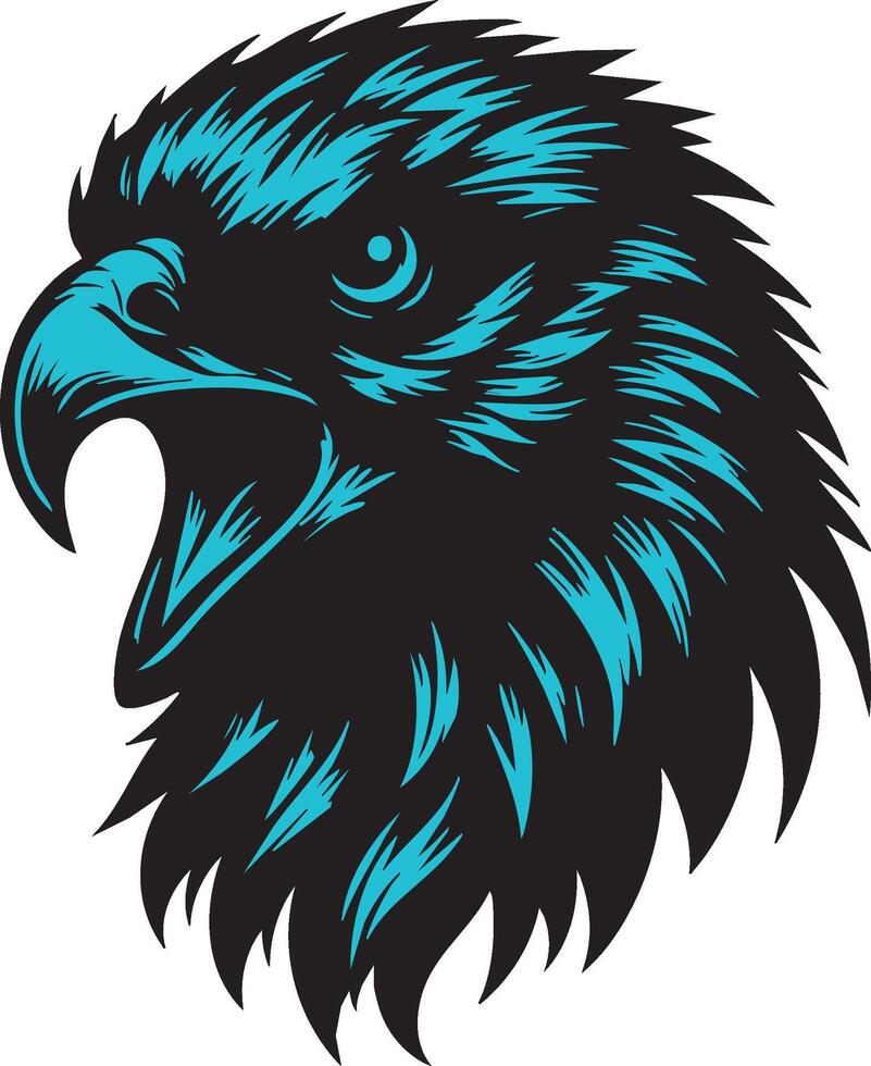 Ferocious Hawk Head with Angry Expression vector