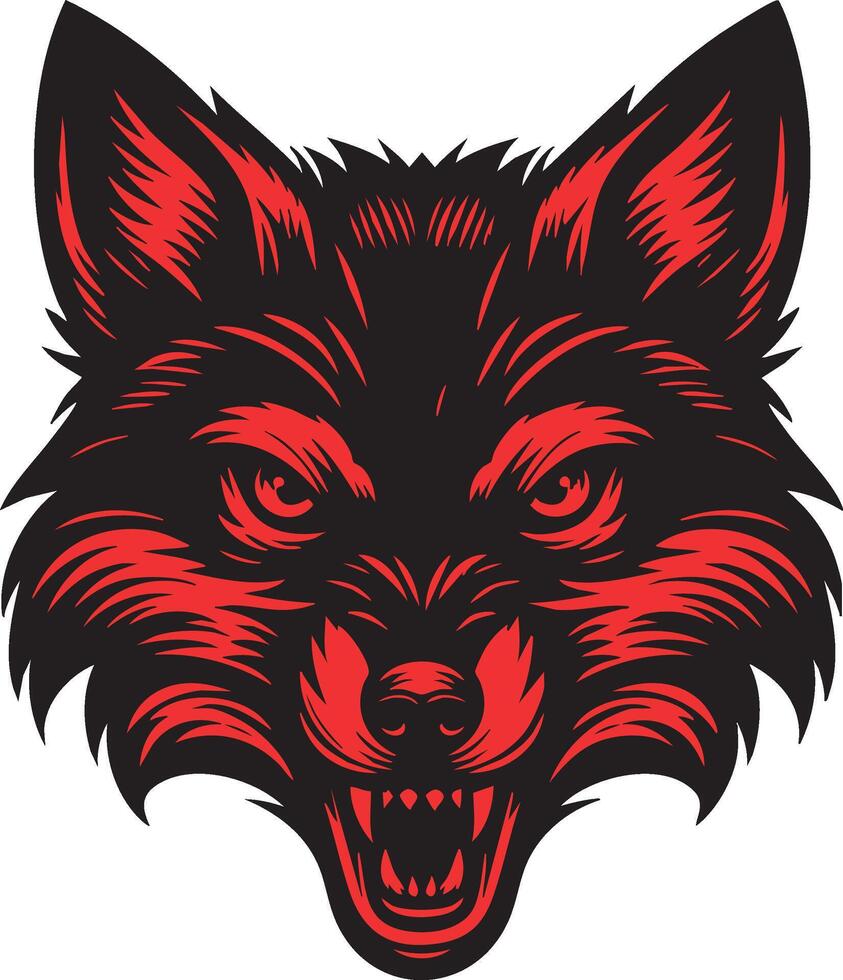 Wild Fox with Sharp Gaze and Hostile Expression vector