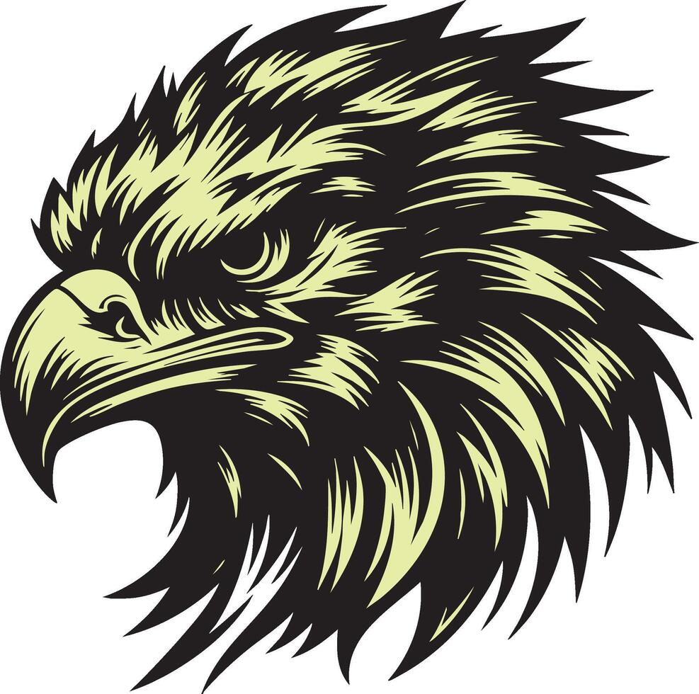 Angry Raptor Head with Sharp Talons vector