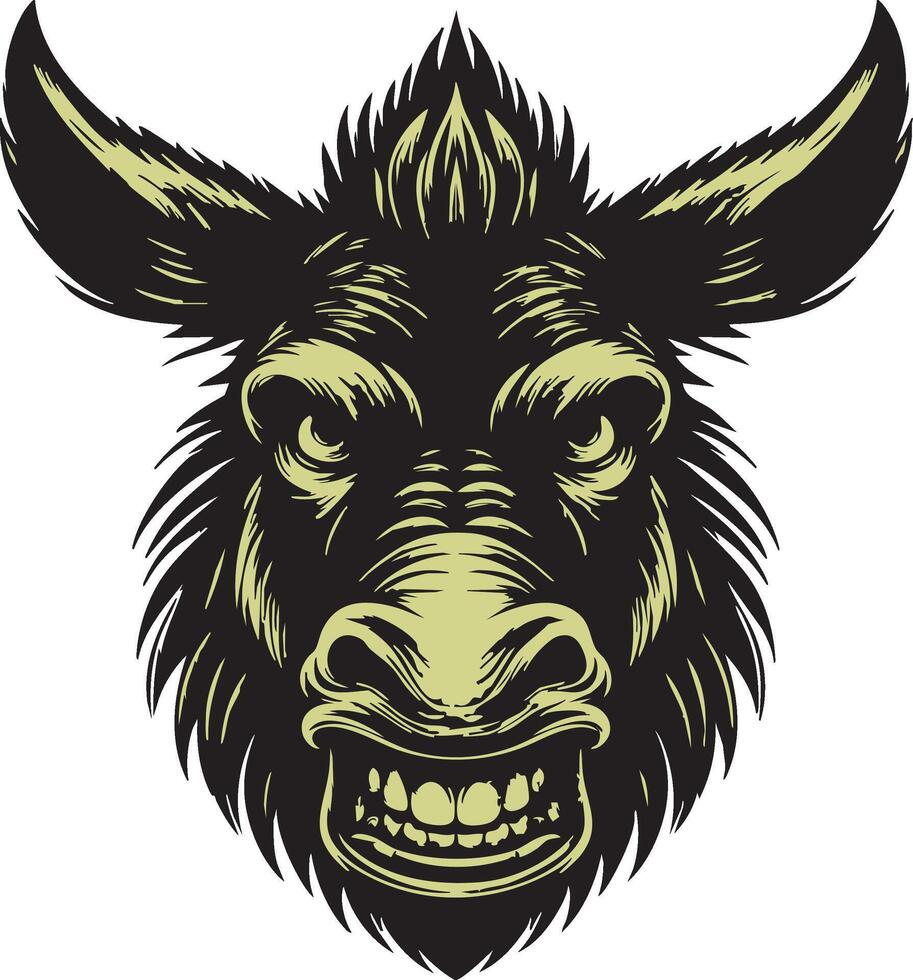 Angry Donkey Artwork Highlighting Bold Features vector