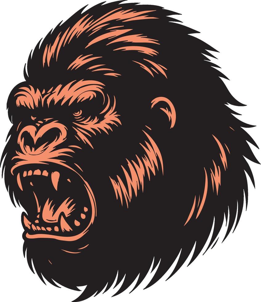 Angry Gorilla Face for Bold Artworks vector