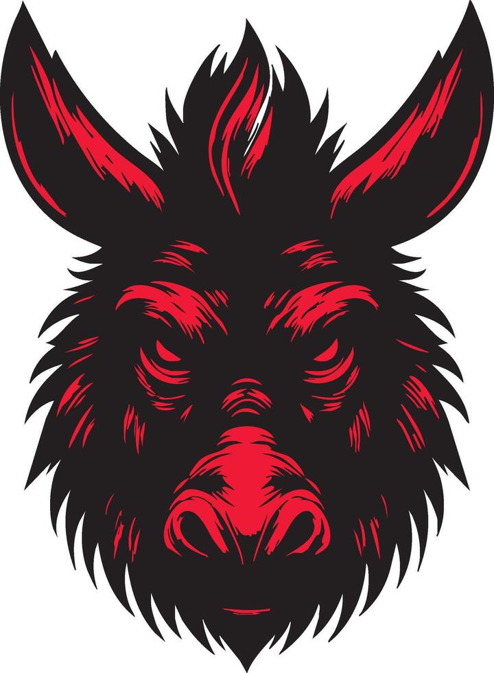 Fierce Donkey Depiction with Snarling Face vector