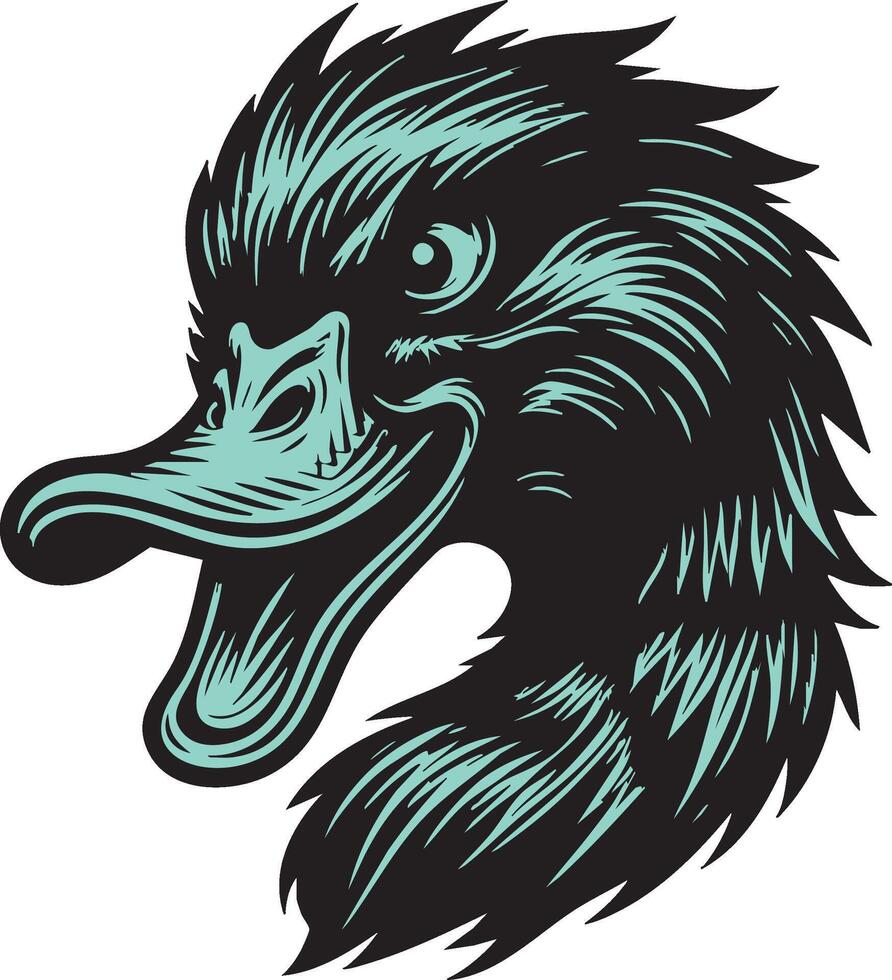 Dramatic Duck Head Illustration for Dynamic Themes vector