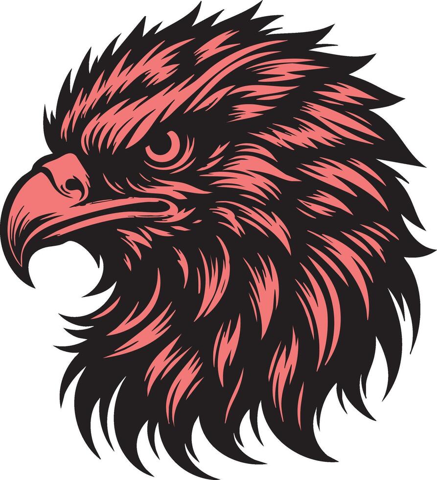 Wild Hawk Head with Menacing Expression vector
