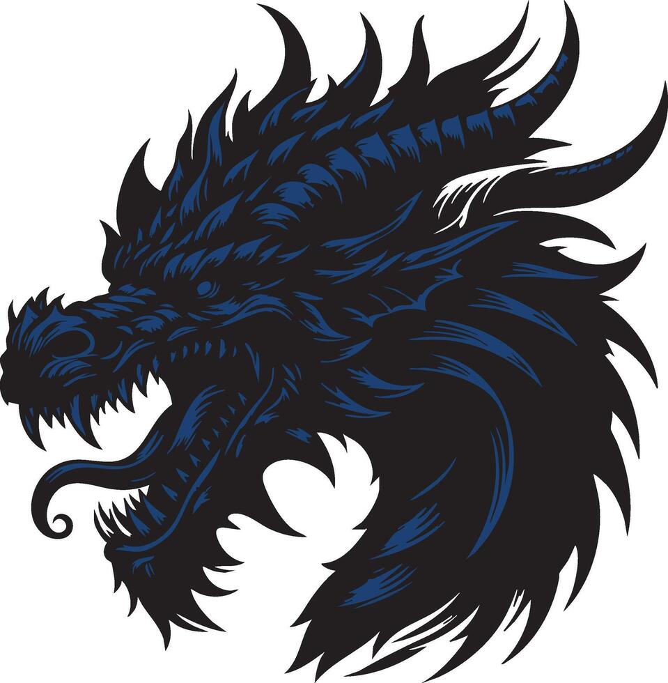 Powerful and Hostile Dragon Illustration vector