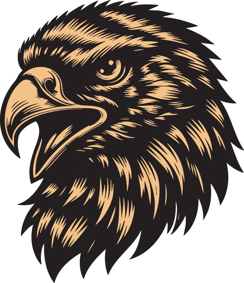 Artistic Representation of a Ferocious Falcon Face vector