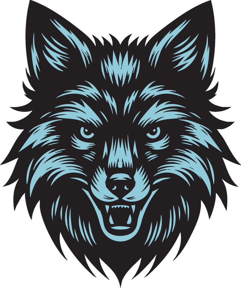 Angry Fox Face Design with Sharp Features vector