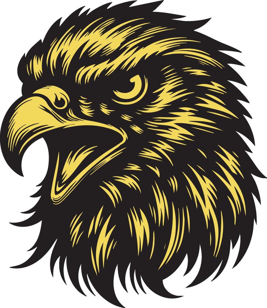 Wild Falcon Design with Aggressive Features vector
