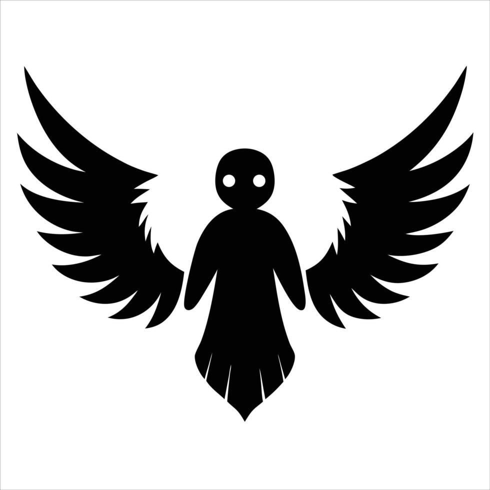 Cartoon angel with wings vector