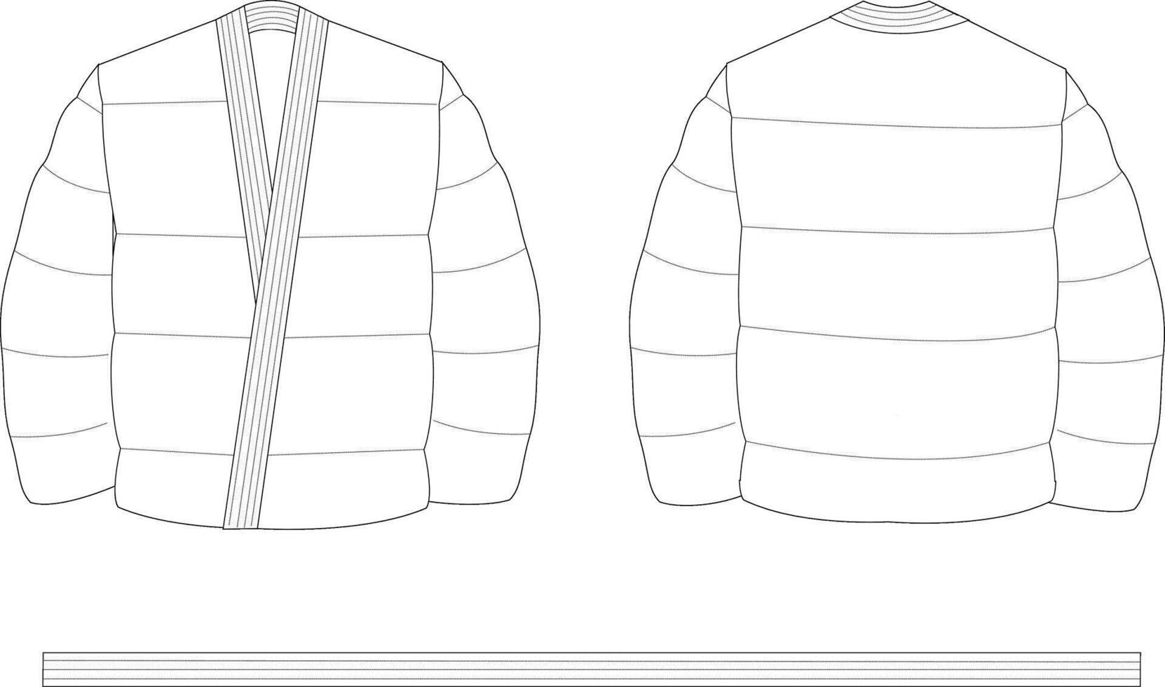 Kimono jacket technical drawing vector