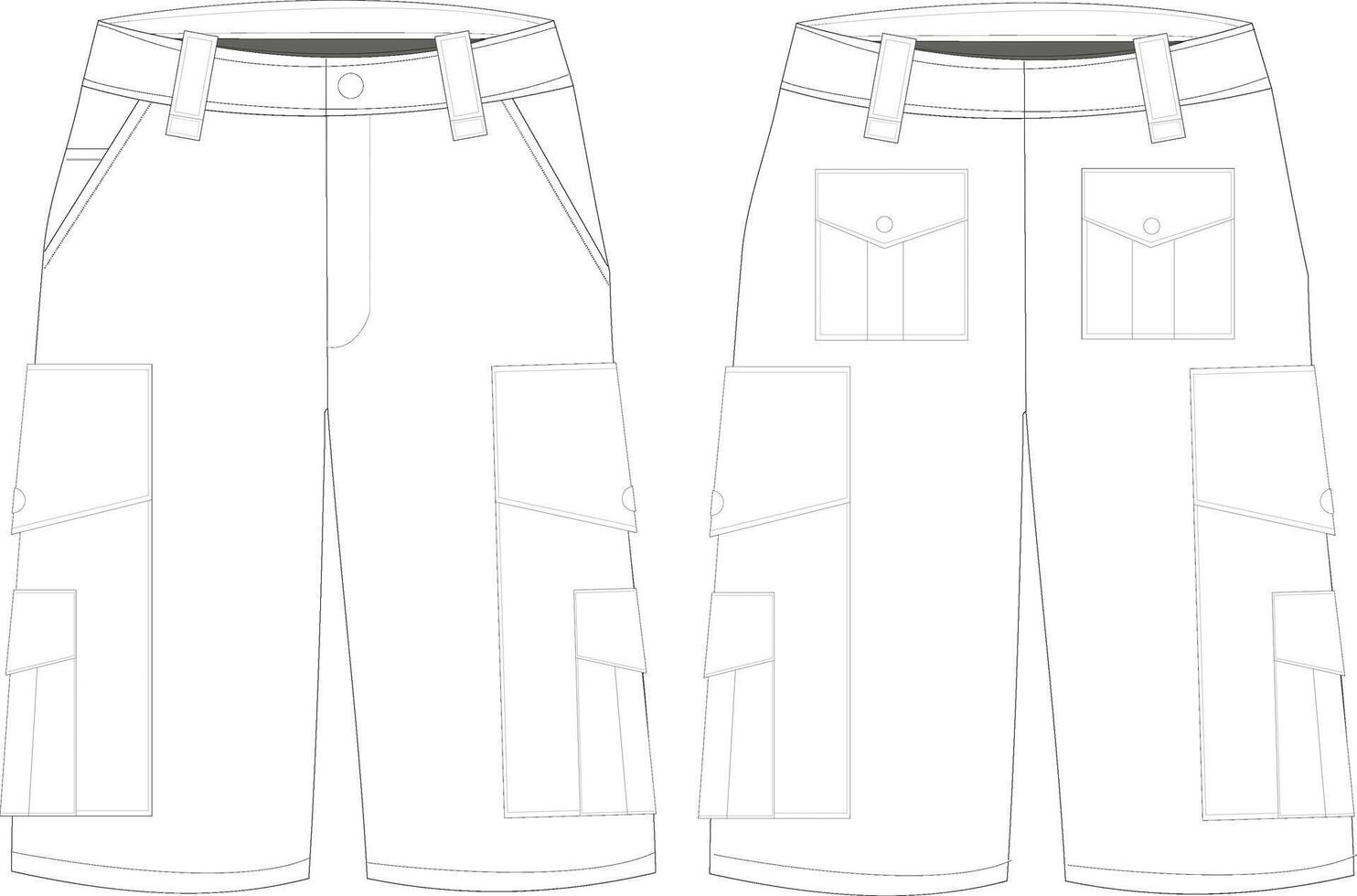 Cargo short pants designed for outdoor and motorcycle usev vector