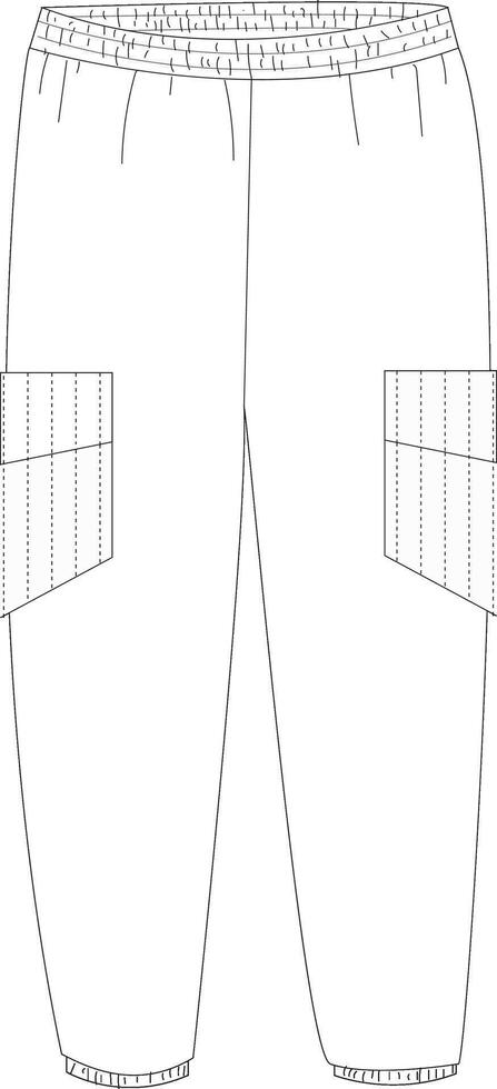 Jogger pants with quilting pocket illustrator flat vector