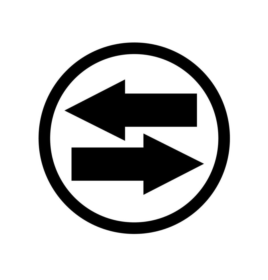 Arrow icon on black and white colour vector