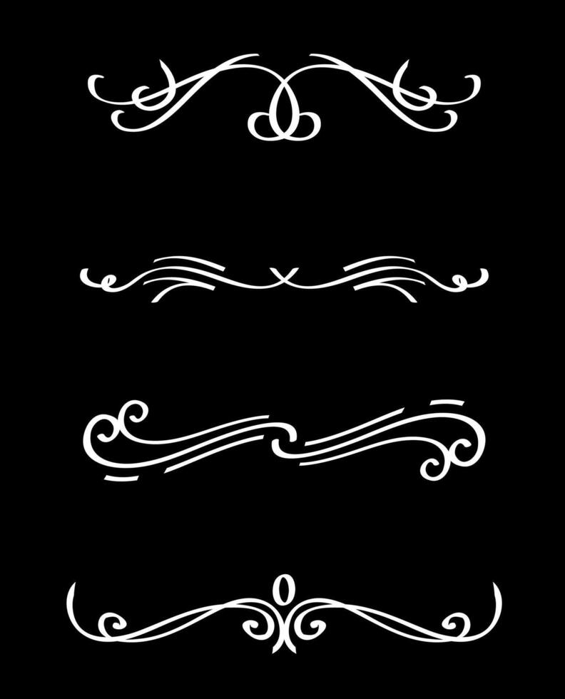 Text dividers doodle set. Wedding decorative elements. Divider ornament on white colour. vector