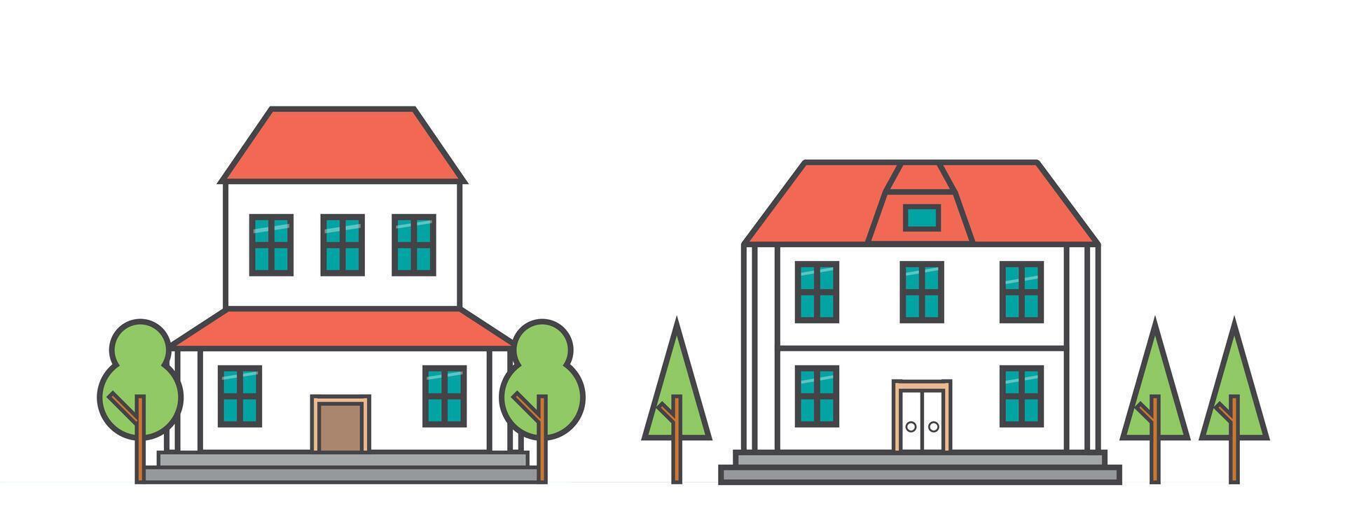 real estate flat house vector
