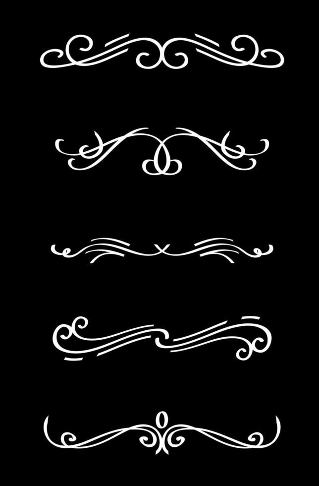 Text dividers doodle set. Wedding decorative elements on white colour. vector
