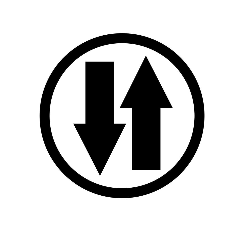 up and down arrow icon on black and white colour vector
