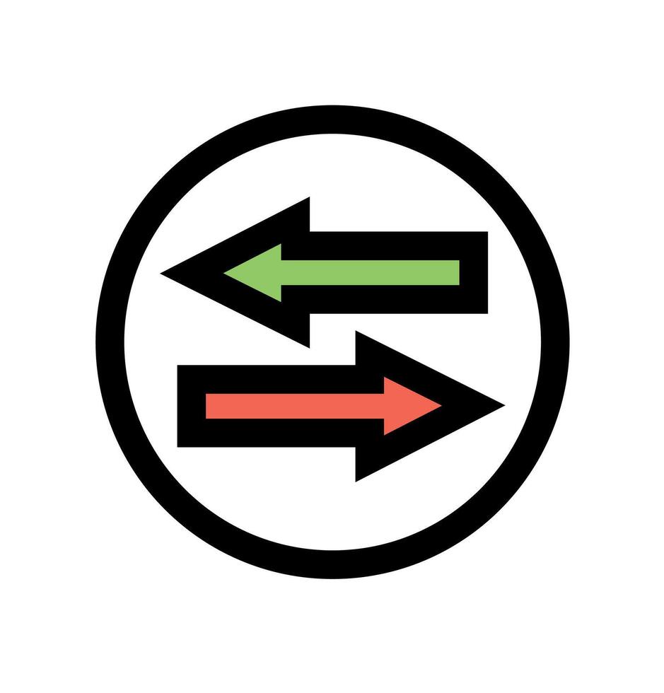 left and right arrow icon on white background vector