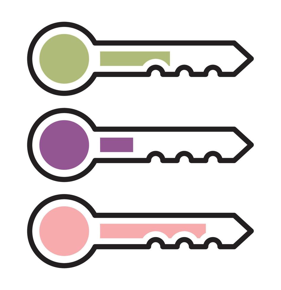 Keys silhouette collection. Key icon. vector
