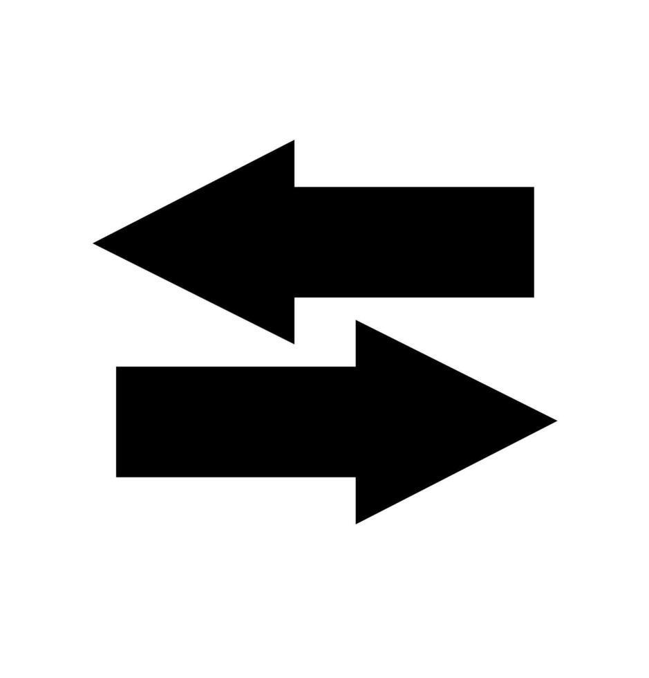 Arrow icon on black colour vector