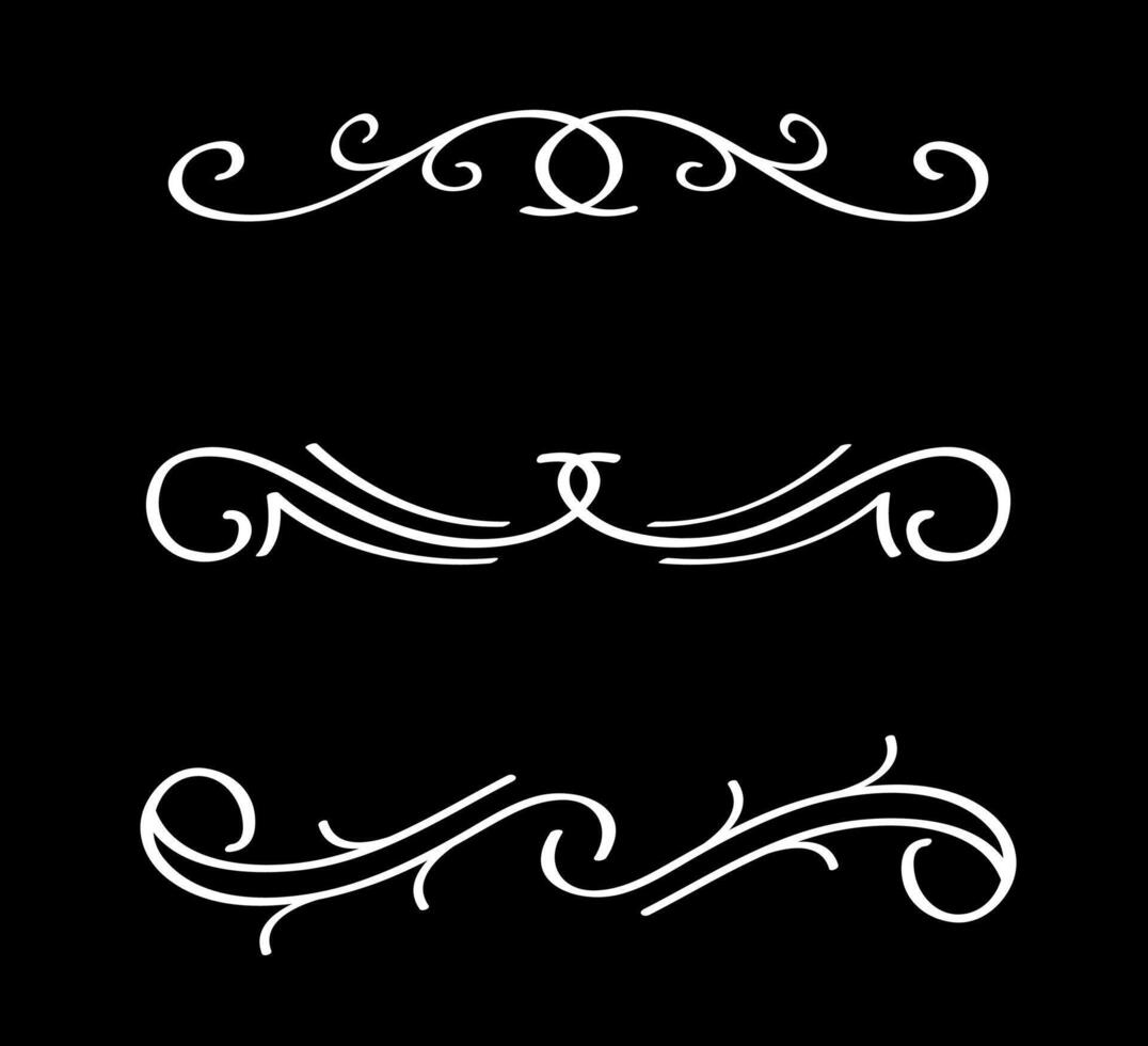 Floral and Calligraphic Ornament Elements. Hand drawn decoration on white colour. vector